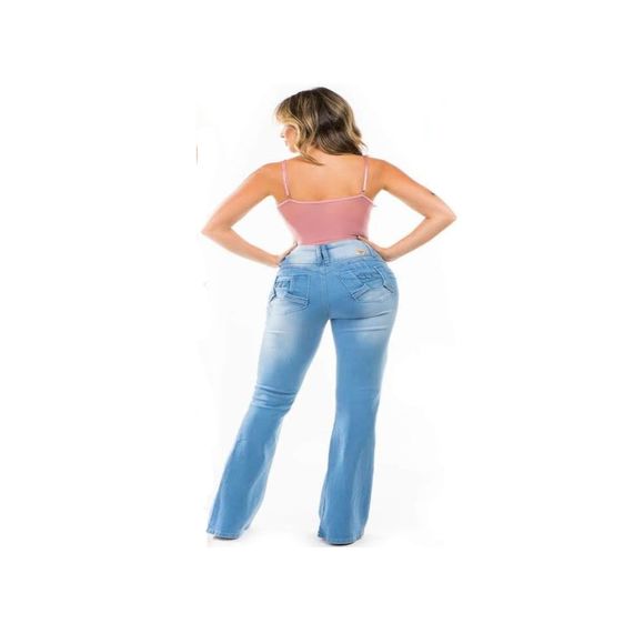 WAIST 29 INCHES SIZE 7 FLARED JEANS STRETCH DENIM, PUSH UP BLUE 7-3 CTP1201 SZ7 - Picture 5 of 11